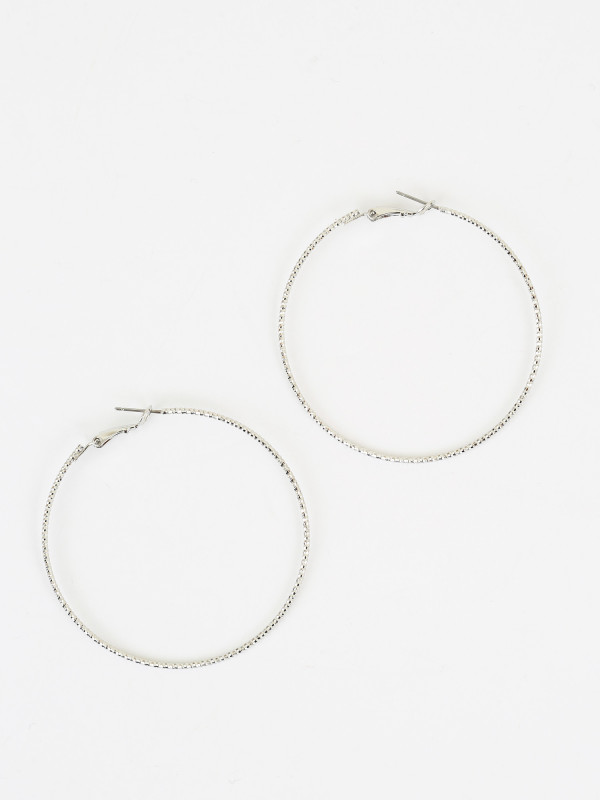 Altar’d State Diamond Cut Hoop Earrings in Silver
