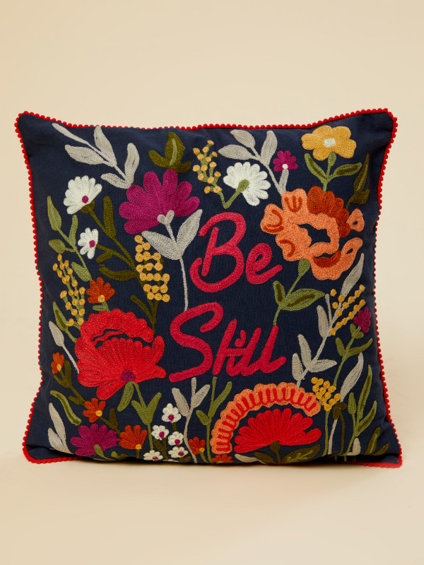Be Still Embroidered Pillow