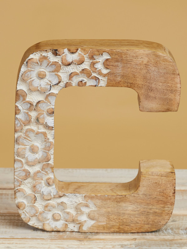 Wood Carved Letter – C