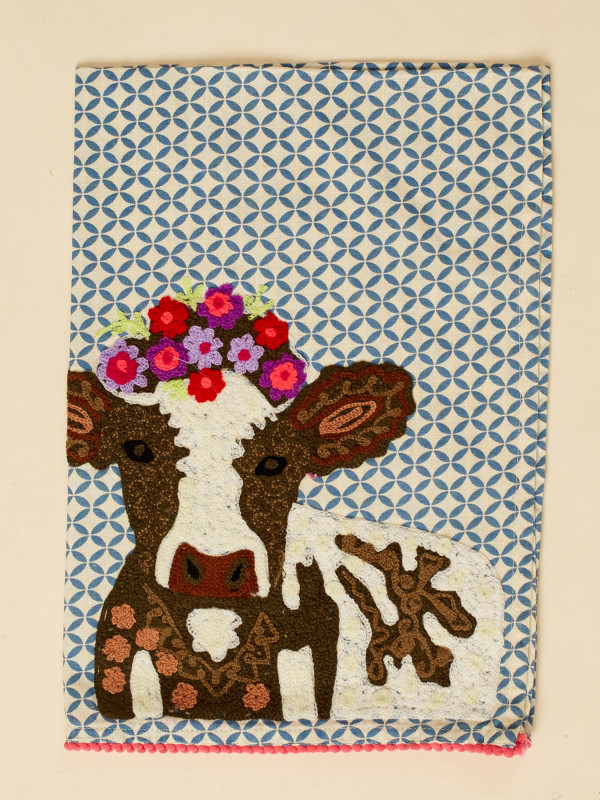Flower Cow Hand Towel