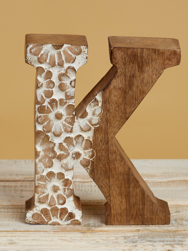 Wood Carved Letter – K