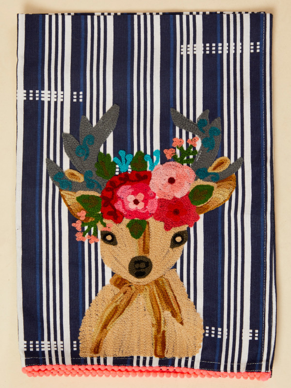 Floral Deer Hand Towel