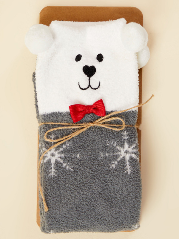 Polar Bear Fuzzy Socks