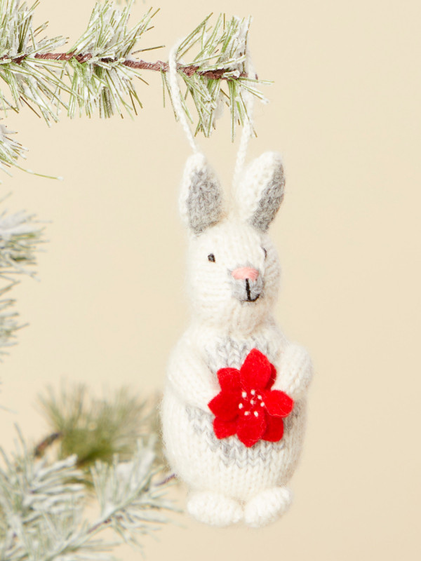 Knit Bunny Ornament