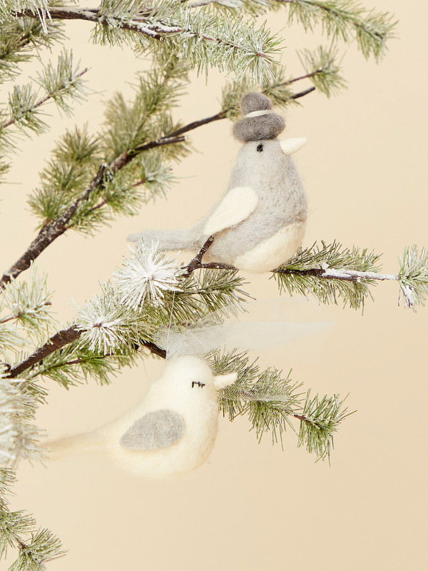 Bride and Groom Bird Ornament Set