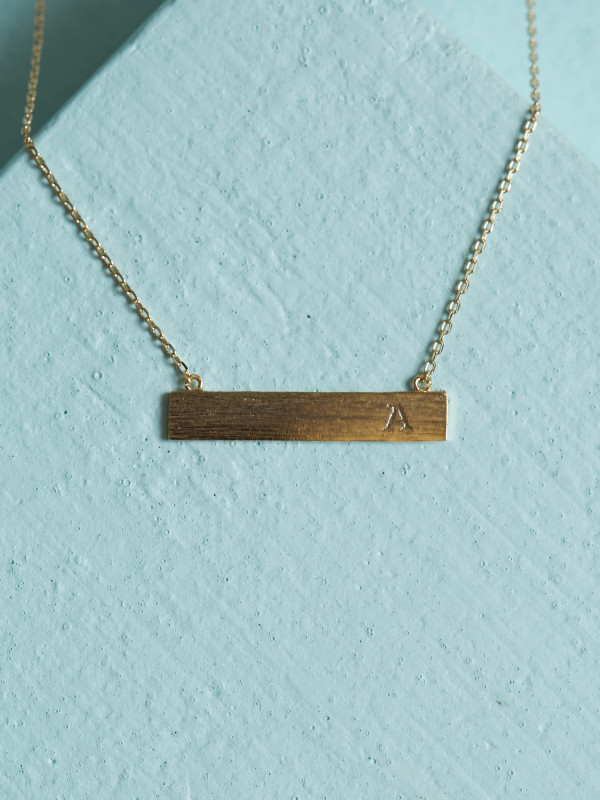 Altar'd State Initial Bar Pendant Necklace - A