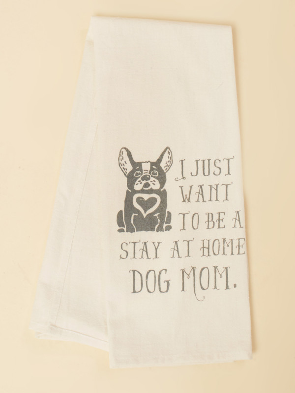 Stay Home Dog Mom Hand Towel