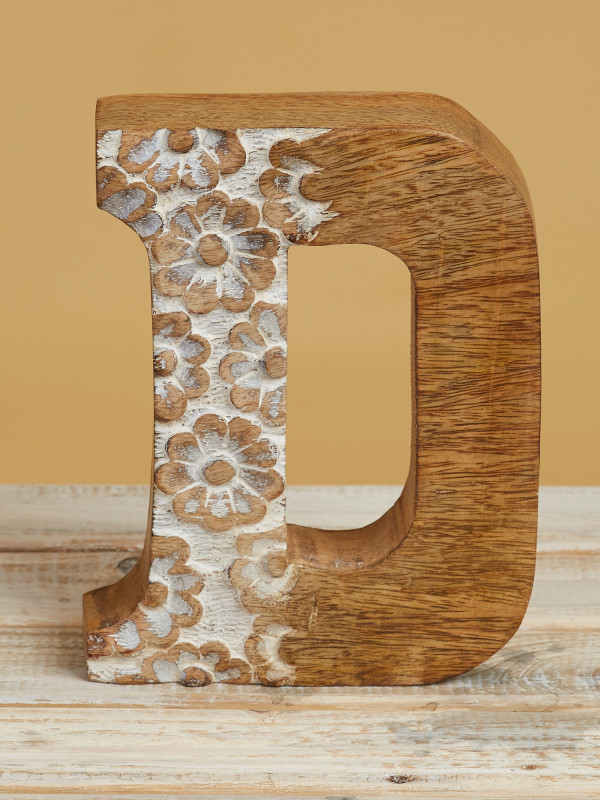 Wood Carved Letter – D