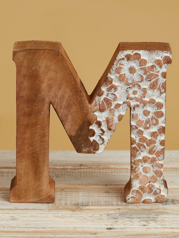 Wood Carved Letter – M
