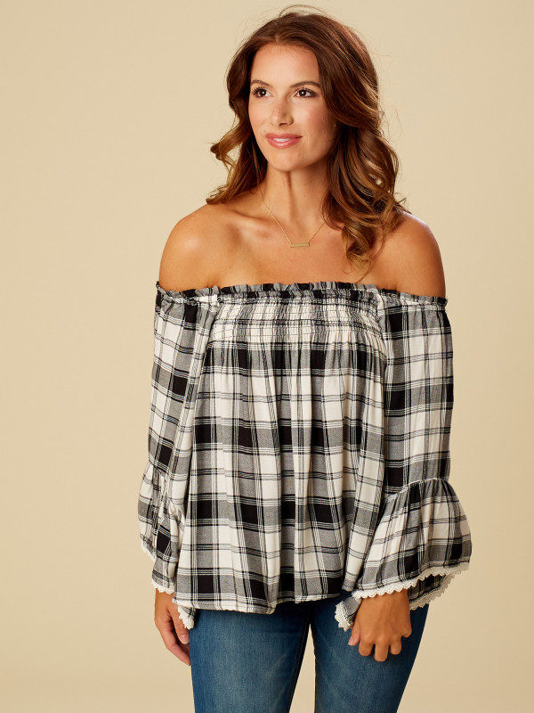 Altar'd State Plaid Fields Top