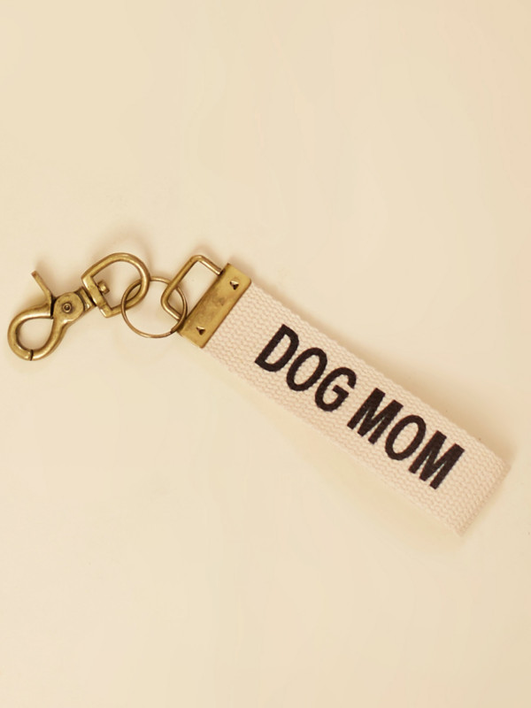 Dog Mom Canvas Keychain