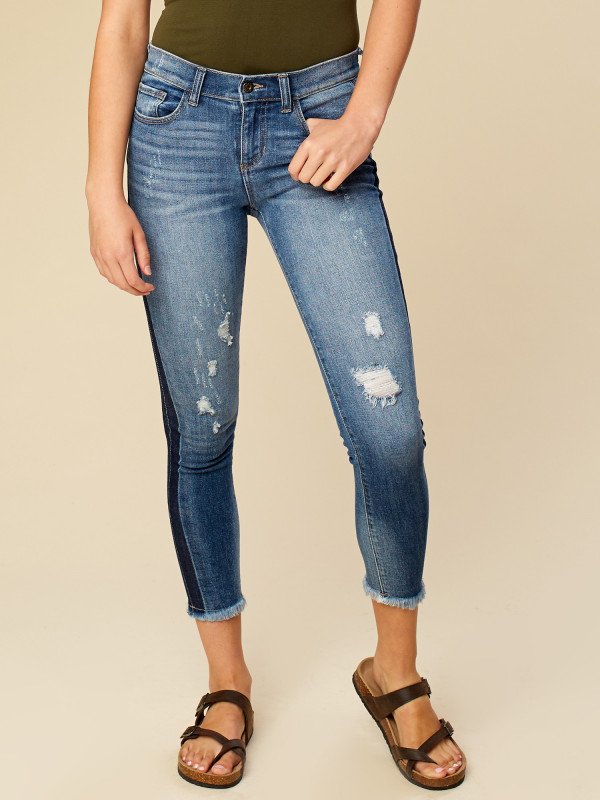 Altar'd State Two Tone Frayed Skinny Jeans