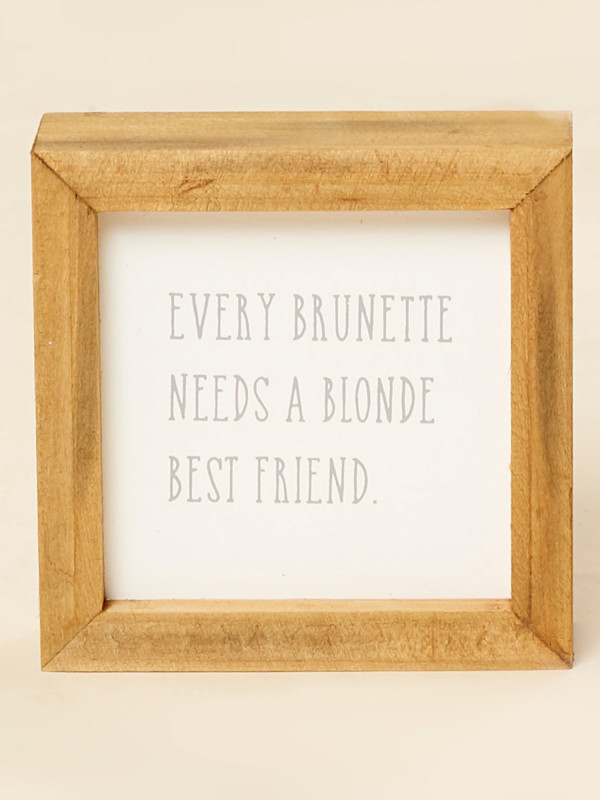 Brunette Blonde Best Friend Box Sign